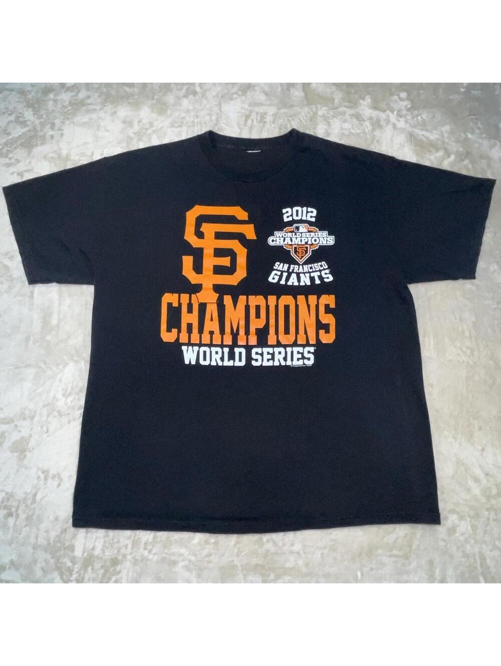 2012 World Series Champions MLB San Francisco Giants Men’s Black T-Shirt Sz XL
